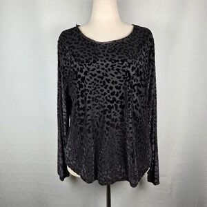 Simply Vera Wang Black Velvet Burnout Top Women's XXL Whimsigoth‎ Grunge